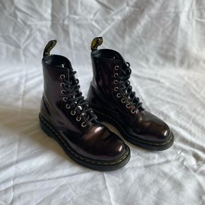 Doc Martens 1460 Purple Sparkle Metallic Lace Up Boot